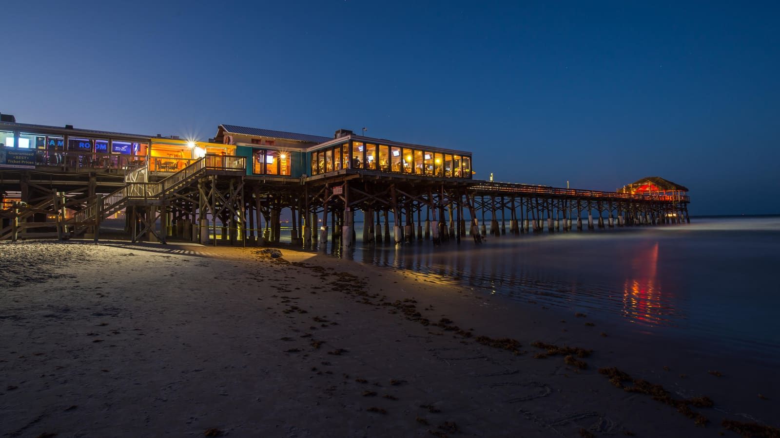 Cocoa Beach Pier at dusk on Florida's Space Coast